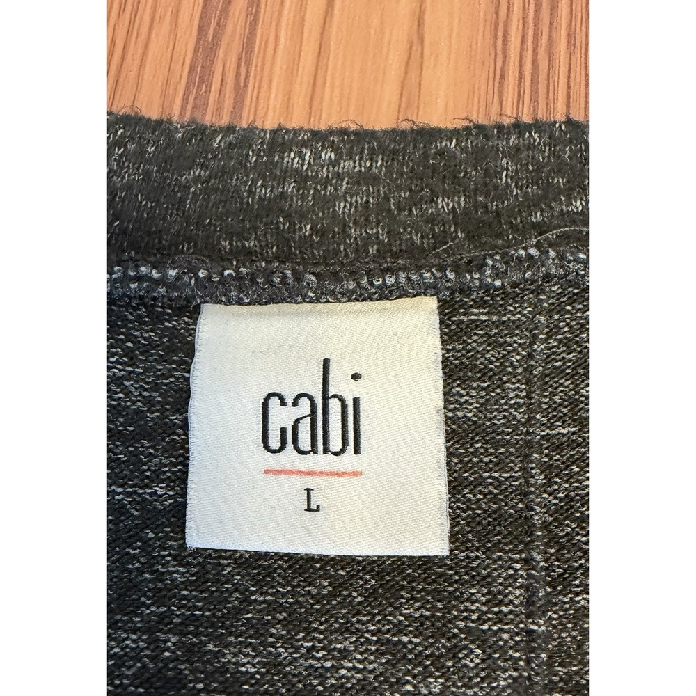 CAbi The PJ Dress Heathered Charcoal Black V-Neck Knit Sweater Size Large 3829 - Picture 5 of 6